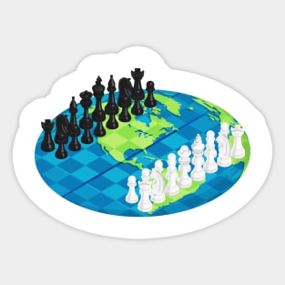 flat earth chess Sticker